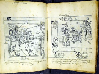 Ms Hunter 242 f.258v y f.259r, de "Historia de Tlaxcala" por Diego Muñoz Camargo